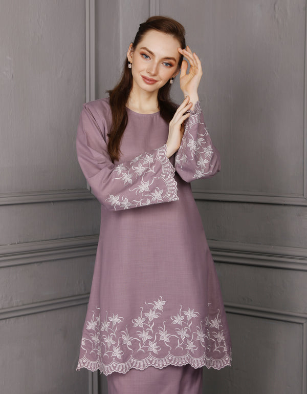 BAJU KURUNG PAHANG MODEN ADORA (MAUVE)